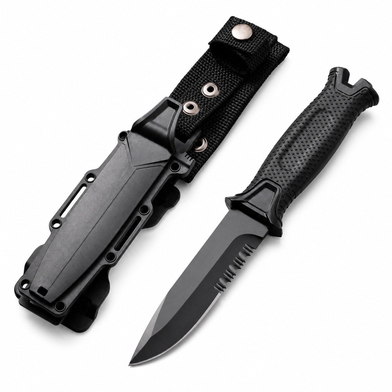 22400-main-white-clean Outdoor-Jagdmesser – feststehende Klinge mit Teilverzahnung (Schwarz)