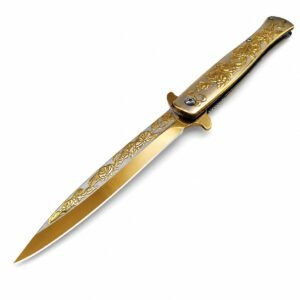 Ein Klappmesser mit einem goldgeprägten Schwertfisch