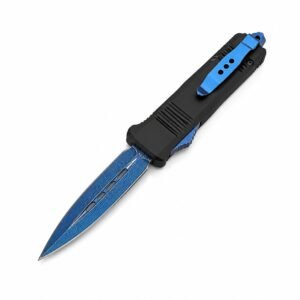 Zinkgriff UT70 Blue Titanium Damascus OTF Messer