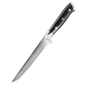 Fleischschneide- und Ausbeinmesser mit G10-Griff aus Damaststahl